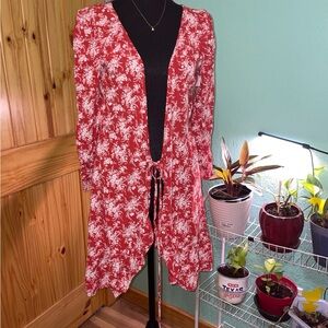 American Eagle Outfitters Red and White Floral Dress